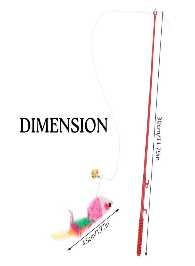 PET FUN Interactive Cat Teasing Stick | Engaging Feather Wand Toy Set for Kitten & Cats, Activity Cat Teaser Mouse Chase Wand Play Stick with Bell for Fun Exercise & Playing for Indoor (Pack of 1) - Image 3